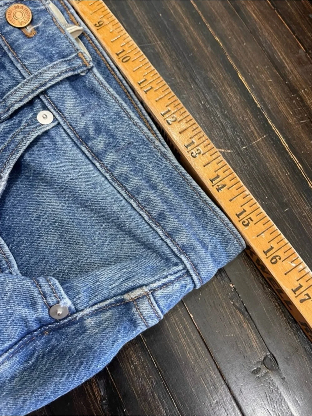 Madewell The Perfect Vintage Wide Leg Crop Jeans in Medium Blue Wash Sz 29 - Picture 7 of 12